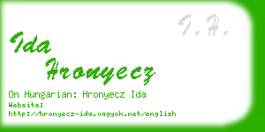 ida hronyecz business card